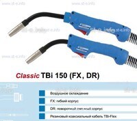 Горелка для полуавтоматической сварки TBi 150-DR-blue-ESG, с поворотным корпусом, длина 3 метра - st-e.info - Златоуст